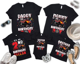 Monster Truck Birthday Shirt, Birthday Boy Monster Truck Shirt, Family Birthday Truck Shirt, Custom Monster Truck Birthday Shirt, Truck Bday