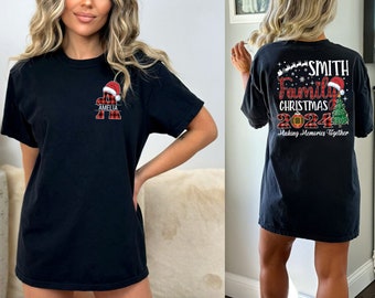 Custom Name Christmas Shirts, Personalized Family Christmas Shirts, Matching Christmas Shirts For Family, Buffalo Plaid Family Name Shirts