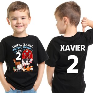 Oink Bah Moo I&#39;m two shirt ,Barn animal birthday t-shirt ,Turning 2 birthday shirt ,I&#39;m two tee ,Farm theme party,farm birthday custom year