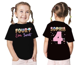 Four Ever Sweet, 4th Birthday Shirt, Fourth Birthday, Ice Cream Party, Ice Cream Shirt, Girls Birthday Shirt, Birthday Shirt, Donut Shirt