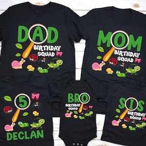 Family Matching Bug Birthday Shirt, Funny Cute Bug Personalized Birthday Party, Birthday Photo Custom Outfit Kids Toddlers Adults