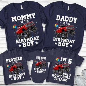 Monster Truck Birthday Shirt, Birthday Boy Monster Truck Shirt, Family Birthday Truck Shirt, Custom Monster Truck Birthday Shirt, Truck Bday