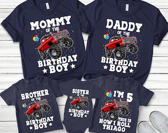 Monster Truck Birthday Shirt, Birthday Boy Monster Truck Shirt, Family Birthday Truck Shirt, Custom Monster Truck Birthday Shirt, Truck Bday