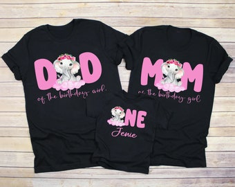 Family elephant birthday girl shirt, girl birthday shirt, 1st birthday party, elephant birthday party, elephant theme, girl birthday