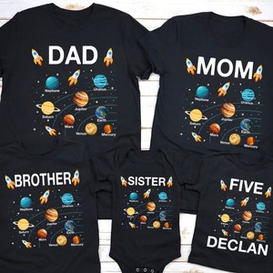 Solar system birthday shirt, planets birthday tshirt, space theme party shirts, planets space family shirts, astrology matching shirts