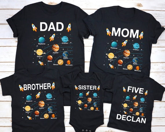 Solar system birthday shirt, planets birthday tshirt, space theme party shirts, planets space family shirts, astrology matching shirts