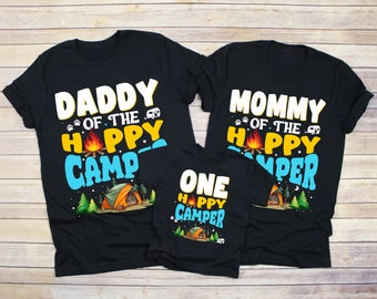 One Happy Camper Shirt, First Birthday Shirt, Camping 1st Birthday Outfit, One Happy Camper Matching Family Tees, Camp Mommy and Me Shirts