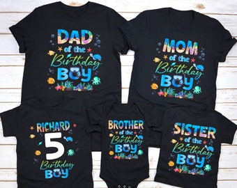 Sea Aquarium Family Birthday Boy Shirts, Ocean Sea Birthday Shirt, Birthday Family shirt, Sea Animals Birthday, Ocean Animals tshirt