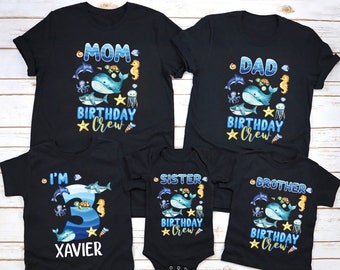 Sea Aquarium Family Birthday Boy Shirts, Ocean Sea Birthday Shirt, Family Birthday shirt, Sea Animals Birthday, Ocean Animals tshirt