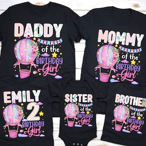 Hot Air Balloon Birthday Shirt, Family Matching Birthday Tee, Personalized Birthday Girl Shirt, hot air balloon boy birthday, girl birthday