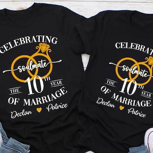 Celebrating Marriage Couple Shirt, Wedding Anniversary Shirt, Honey Moon, Husband And Wife, Gift For Him, Gift For Her Marriage Anniversary