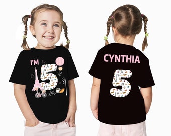 Paris Birthday, Paris Party, Girls Birthday, Eiffel Tower, Eiffel Tower Outfit, Paris Birthday Shirt, Paris Birthday Theme, Matching Shirt