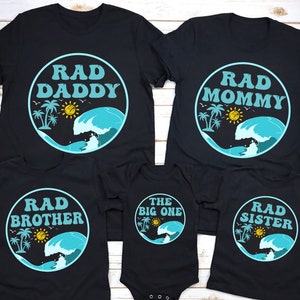 Surf Family Birthday Shirts, The Big One Shirt, 1st Birthday Shirt, Surf Birthday tee, Surfs Up, Surfer Mommy and Me, Ocean Wave