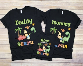 Matching Family Dinosaur Shirt Personalized Birthday Party Tshirt Custom Birthday Gift Kids Birthday Tee Dinosaur Outfit Mommy Daddy Saurus