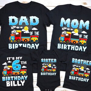 Family Train Birthday Shirt, Boys Birthday Shirt, Matching Family Birthday Shirts, Chugga Chugga Train Birthday Shirt, Vehicle Birthday