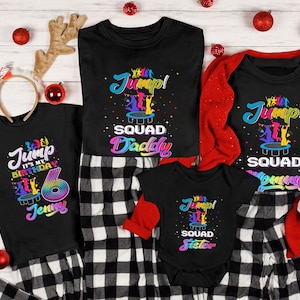 Jump Birthday Party Shirts, Trampoline Party Shirts, Bounce House Party, Let&#39;s Jump Party, Boy Girl Mom Dad Sister Brother Party Family Tee