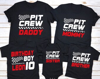 Custom Family Birthday Shirts, Pit Crew Family Shirts, Family Personalized Shirt, Racecar Family Birthday Shirts, Mom and Dad Pit Crew Shirt