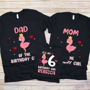 Custom Family Flamingo Matching Shirt, Birthday Girl Shirts, Flamingo Birthday, Flamingo Theme Party, Tropical Birthday Party, 1st Birthday