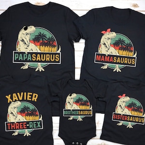 Dinosaur Family Matching Shirts, Custom Saurus Family Shirts, Mama Saurus, Daddy Saurus, Sister Saurus, Brother Saurus, Baby Saurus, T Rex
