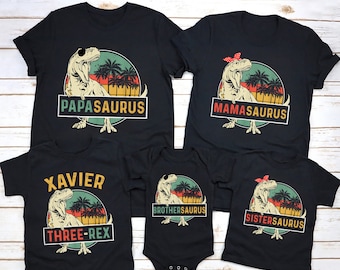 Dinosaur Family Matching Shirts, Custom Saurus Family Shirts, Mama Saurus, Daddy Saurus, Sister Saurus, Brother Saurus, Baby Saurus, T Rex