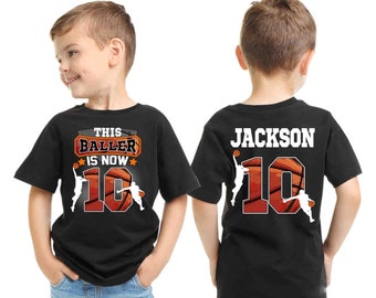 Boy Birthday shirt, Basketball birthday party shirt, Custom Age Birthday Shirt, basketball number outfit, personalized birthday boy shirt