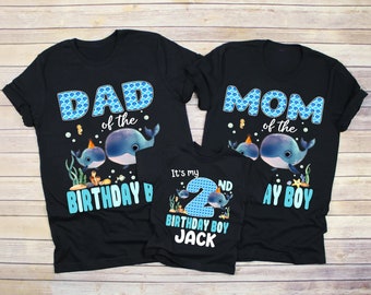 Family Ocean Birthday Boy Girl Matching Shirt, Sea Animals Birthday, Ocean Animals Theme, Mermaid Magical Shirt, Sea Aquarium,Birthday Gift