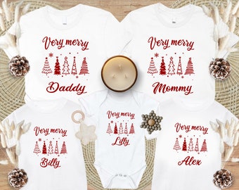 Very Merry Christmas Shirt, Custom Very Merry Tshirt, Very Merry Party Tee, Family Matching Shirts, Xmas Sweatshirt, Very Merry Mama Daddy