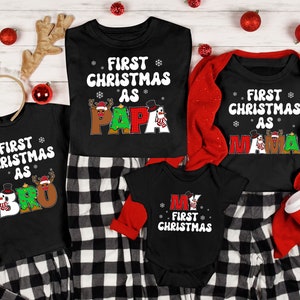 My First Christmas Shirt, First Christmas Mom Tee, First Christmas Dad Shirt, 1st Christmas Matching Family Shirt, Custom Family Christmas