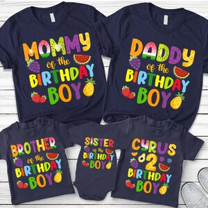Fruit Birthday Girl, Fruit Party Mommy Daddy Of The Birthday Boy Shirt, Twotti Fruity Theme Baby Toddler Family Matching Shirt