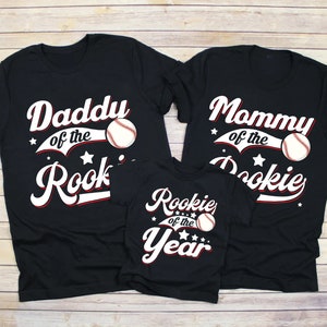 Personalized Mommy Daddy Of the Rookie Baseball Jersey, Custom Name 1st Birthday Shirt, Rookie Of The Year Jersey, Family Matching Outfits