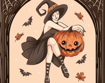 Cross Stitch Pattern Halloween Witch