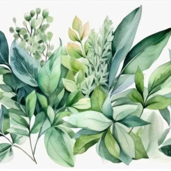 Cross Stitch Pattern Watercolors Plants