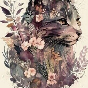 Cross Stitch Pattern Cat Watercolor