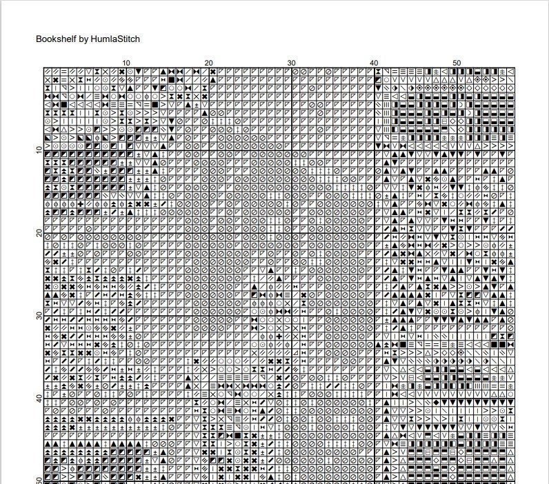 Cross Stitch Pattern Bookshelf Etsy