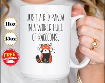 Red Panda Mug, Funny Animal Lover Gift, Unique Coffee Cup