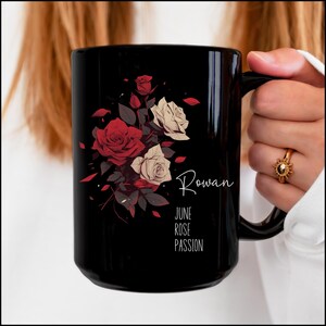 June Birth Flower Mug Personalized, Birth Flower Gifts, Birth Flower Cup, Birth Flower Gifts For Women, Birth Flower Coffee Mug Cup