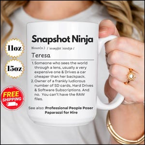 Photographer Mug - Personalised Photographer Coffee Mug - Photography Gifts - Photographer Gifts For Women - Gifts For Wedding Photographers
