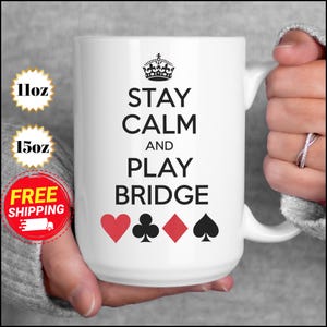 Regalo para jugadores de bridge, regalo para amantes del bridge, regalo para abuelos, mantén la calma y juega al bridge, Acción de Gracias, jugadores de bridge, regalo para jugadores de cartas,