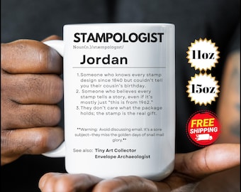 Stampologist Mug: Customizable Gift for Stamp Collectors