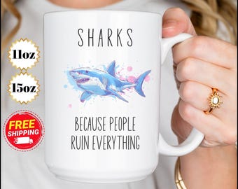 Funny Shark Coffee Mug, Sarcastic Office Humor Gift