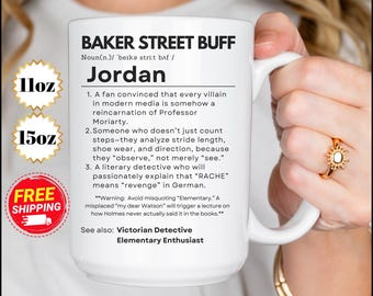 Aanpasbare Sherlock Holmes-mok: Baker Street Buff-definitie