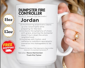 Dumpster Fire Controller Mug: Customizable Gift for Boss