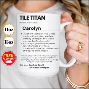 Tile Titan Mahjong Mug - Customizable Gift for Mahjong Players
