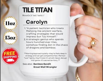 Tile Titan Mahjong Mug - Customizable Gift for Mahjong Players