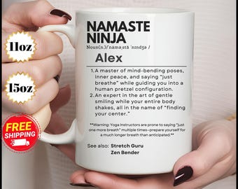 Namaste Ninja Yoga Mug: Funny Gift for Yoga Teacher