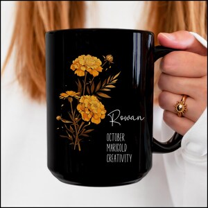 October Birth Flower Mug Personalized, Birth Flower Gifts, Birth Flower Cup, Birth Flower Gifts For Women, Birth Flower Coffee Mug Cup