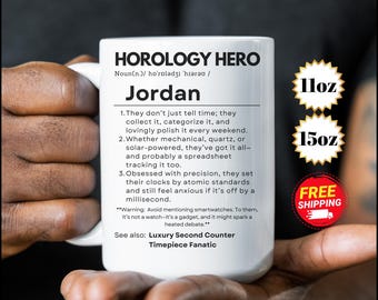 Aangepaste mok Horology Hero, cadeau voor horlogeverzamelaars