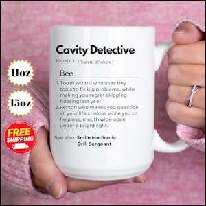 Dentistry gift, Dentist mug, gift for dentist, Cavity Detective, Personalized Dentist Coffee Mug, Dental Student Graduation Gift
