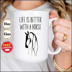 Life Is Better With A Horse Mug, Horse Lover Gift, Equestrian Coffee Cup, Horse Themed Mug, Horse Rider Present, Cute Horse Mug