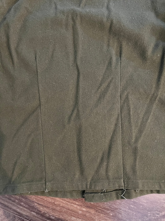 Vintage green wool army shirt, Korean War era - image 6